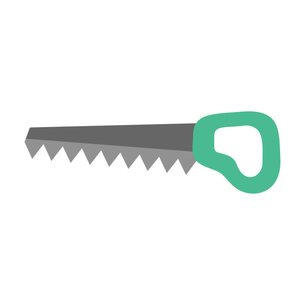 卡通手锯矢量设计孤立的白色背景图片下载