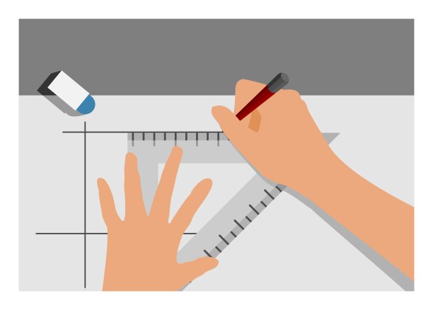 手绘线。简单的平面插图图片下载