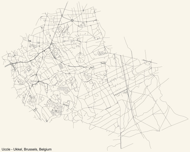 比利时布鲁塞尔乌克勒市街道道路图图片下载