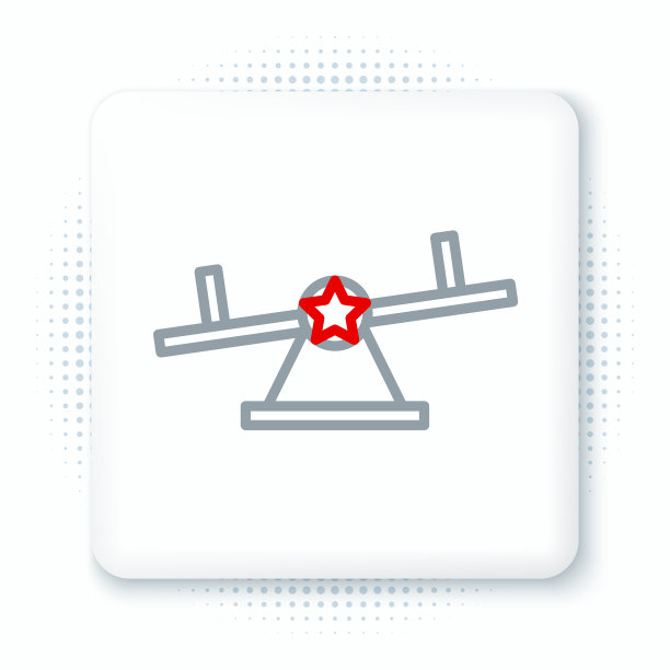 线跷跷板图标孤立的白色背景图片下载