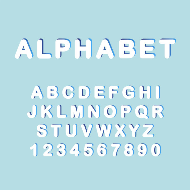 颜色线抽象字母字母ABC字体。图片下载