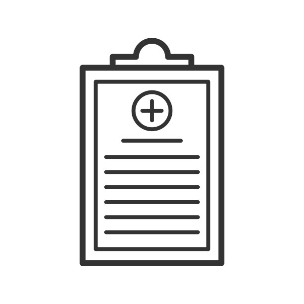 医疗报告大纲图标。医疗保健，医疗支持标志。矢量插图。图片下载