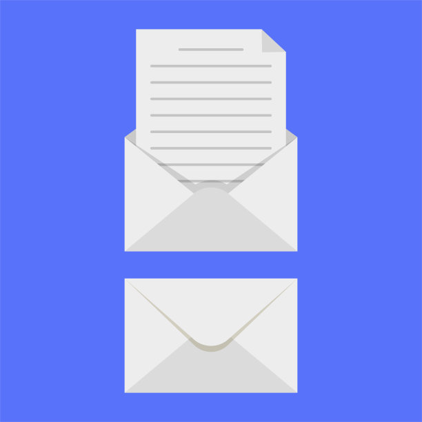 打开和关闭的信封与便条纸卡。白色的邮件图标。矢量插图。矢量插图。图片下载