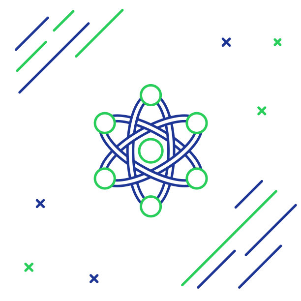 线原子图标孤立在白色背景上图片下载