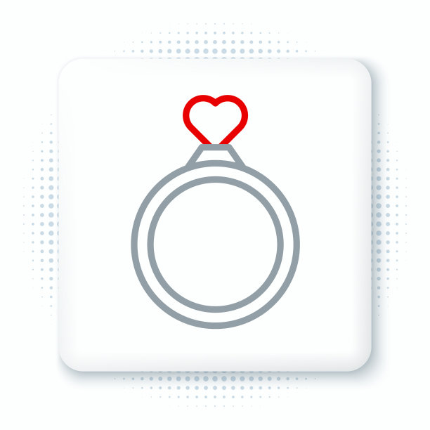 线婚戒图标孤立在白色图片下载