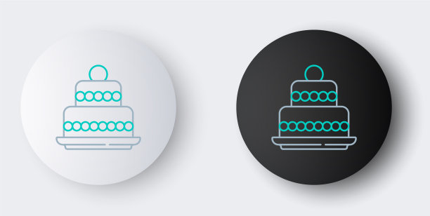 线蛋糕图标孤立在灰色背景上开心图片下载