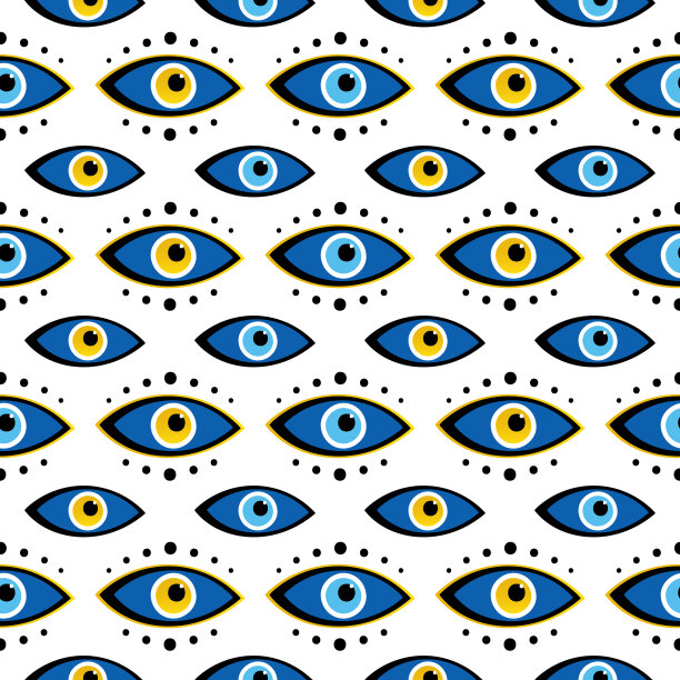 蓝色魔眼象征护身符图案图片下载