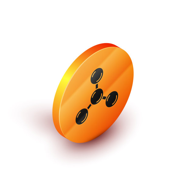 等距分子图标孤立在白色图片下载