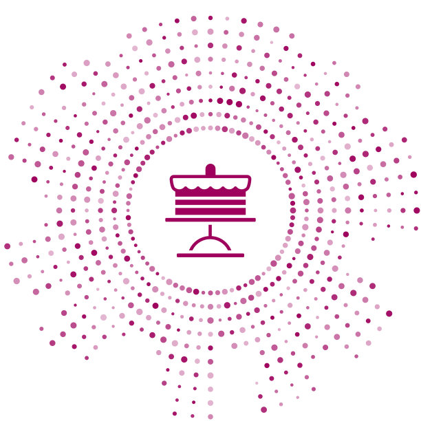 紫色蛋糕在盘子上图标孤立在白色图片下载
