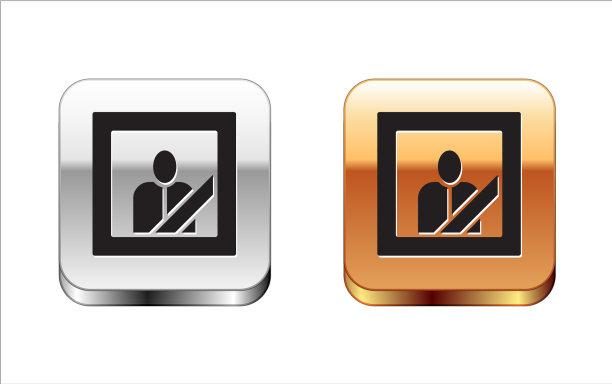 黑色悼念相框与黑色丝带图标图片下载