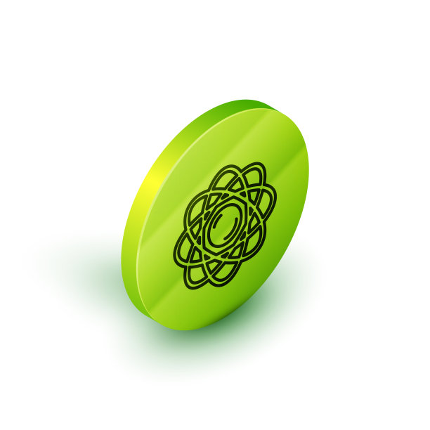 等距线原子图标孤立在白色上图片下载