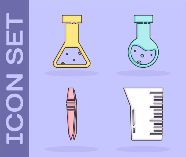 设置实验室玻璃器皿或烧杯试管和图片下载