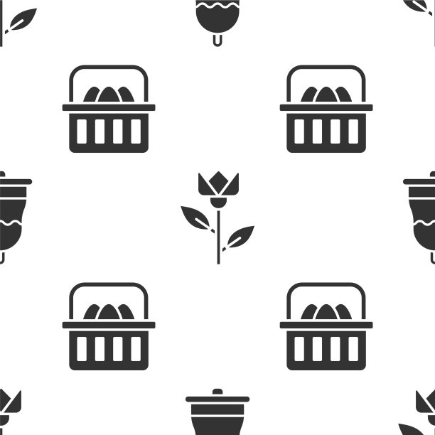 配有铃花、郁金香和花篮图片下载