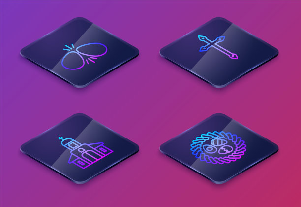 设置复活节彩蛋等距线教堂建筑图片下载