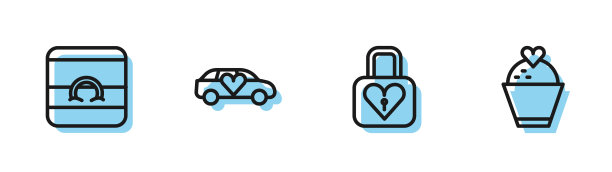 套线锁和心形结婚戒指豪华轿车图片下载