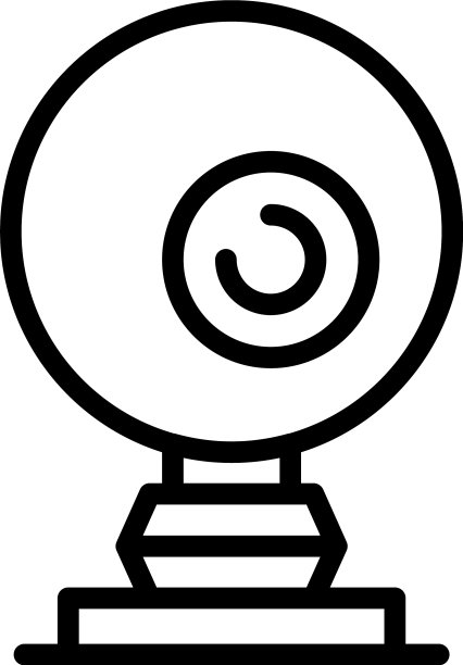 网络摄像头流图标轮廓风格图片下载