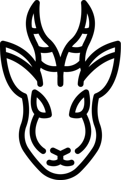 野生瞪羚图标轮廓风格图片下载