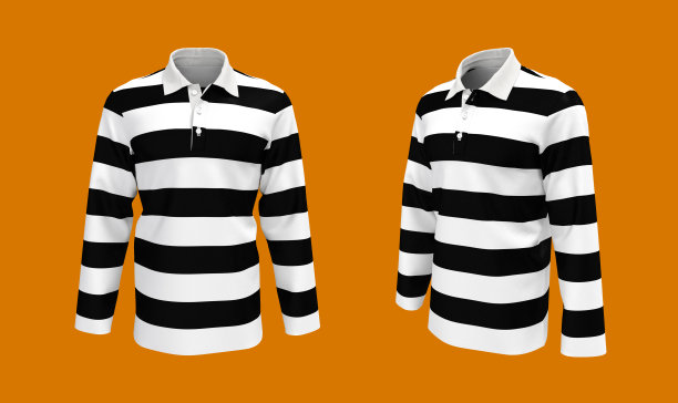 黑白条纹衬衫模型图片下载