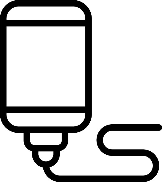 手机充电器图标轮廓风格图片下载