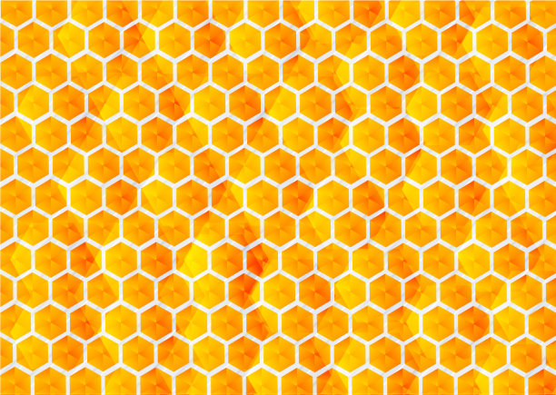 抽象的黄色和橙色渐变六边形图片下载