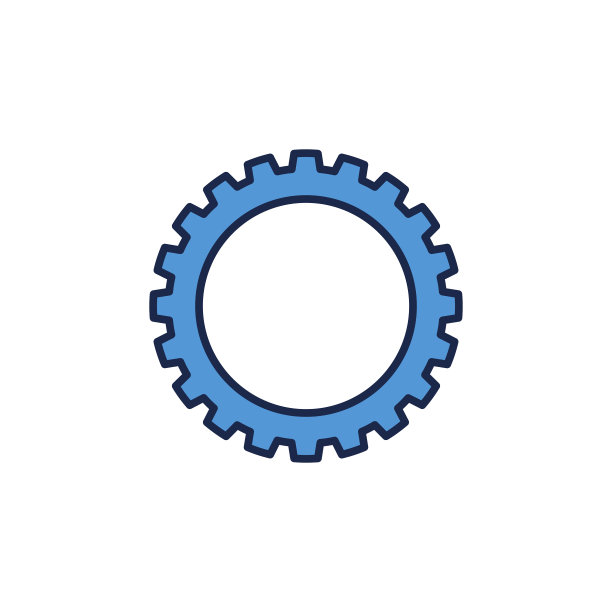 齿轮概念蓝色图标图片下载