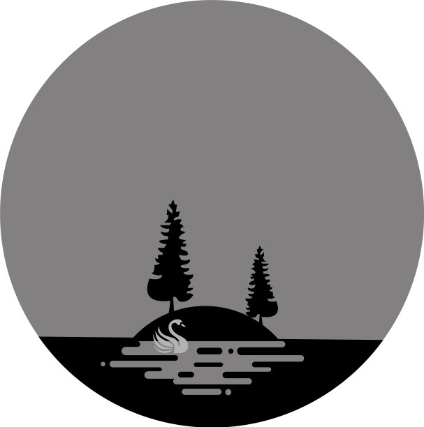 天鹅游在河边的棕榈树图片下载