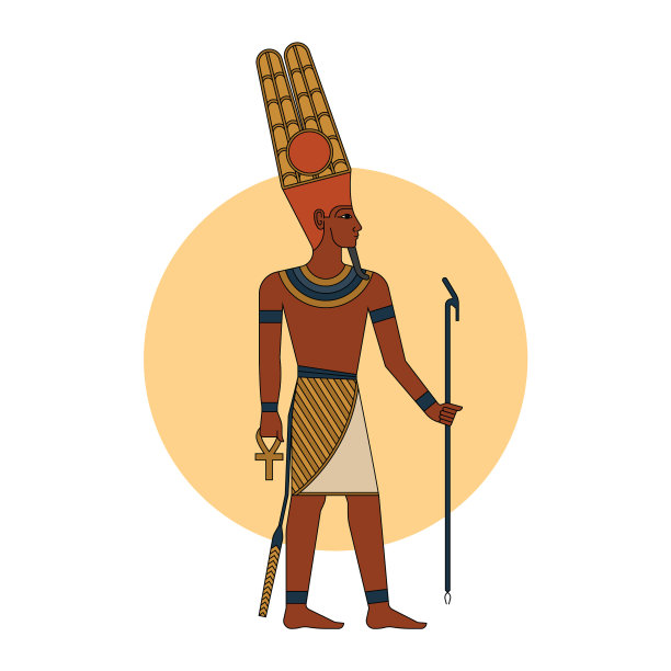 古埃及彩色神阿蒙拉图片下载