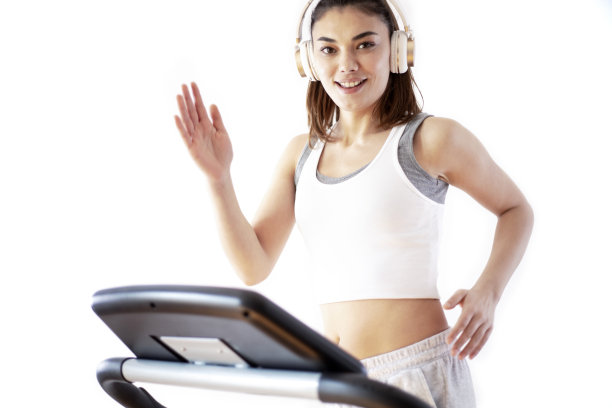 年轻妇女在家健身素材图片