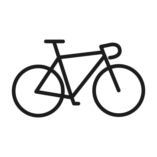 自行车图标与线和黑色的颜色图片下载