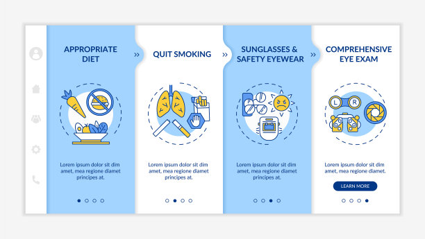眼睛健康提示在登机矢量模板。适当的饮食作为治疗图片下载