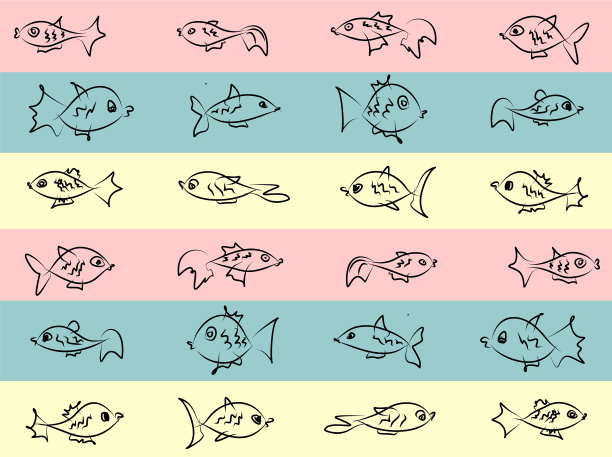 一组图像不同类型的鱼图片下载