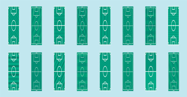 设置足球场卡通图标设计模板图片下载
