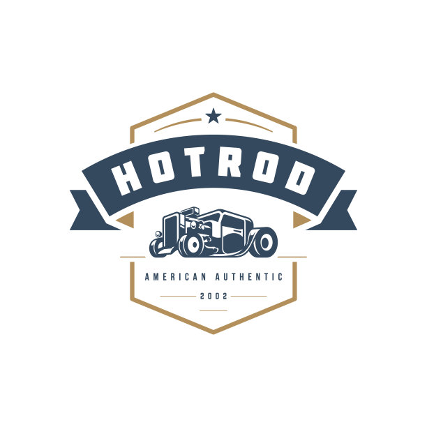 热杆车符号模板向量设计元素复古风格图片下载