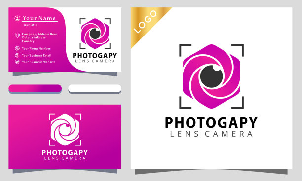 六边形快门相机拍摄多彩的标志图片下载