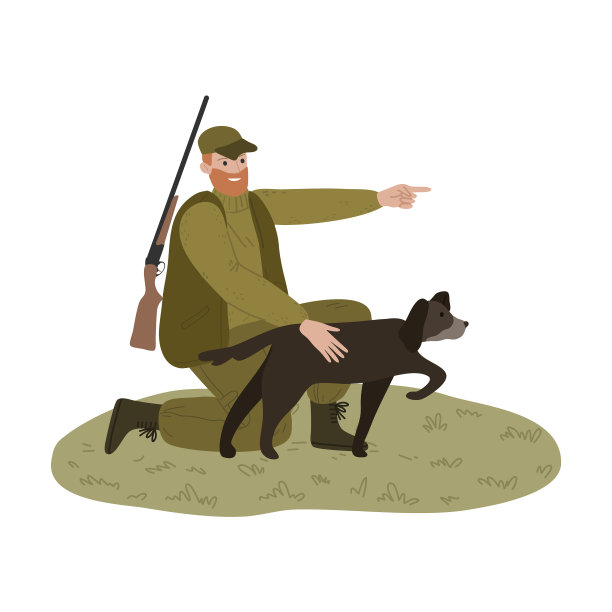 猎人用手指着家禽图片下载