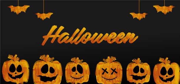 手绘水彩万圣节背景设计图片下载