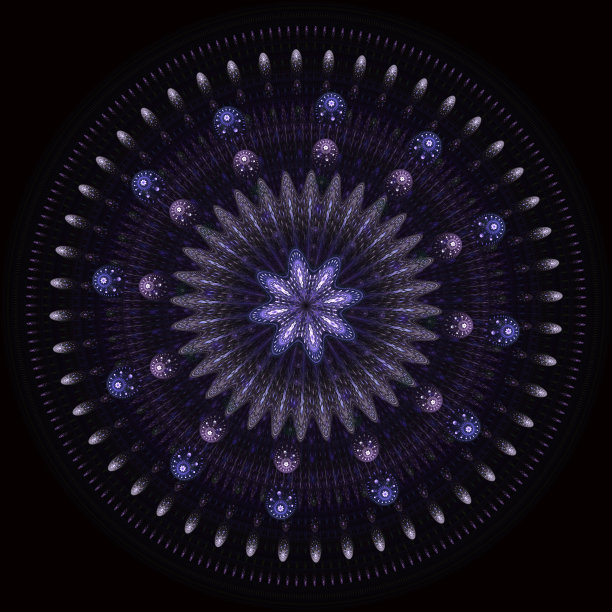 幻想闪耀分形万花筒图案。图片下载