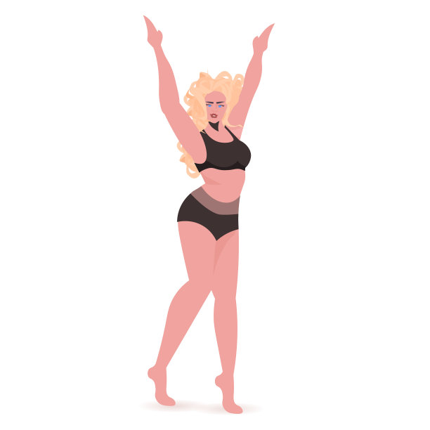 苗条的女孩在比基尼美丽的女人站立姿势图片下载