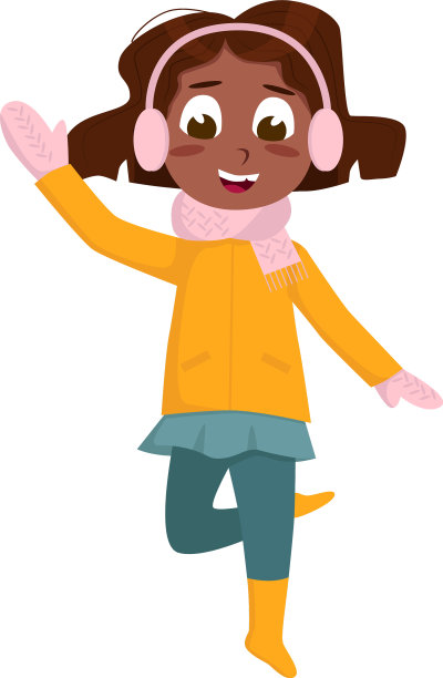 快乐的非洲裔美国女孩正在散步图片下载