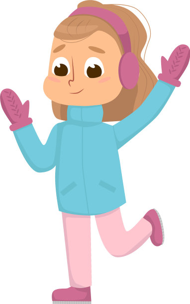 快乐的女孩走着，享受着寒假图片下载