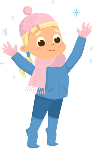 微笑的女孩享受冬季和雪图片下载