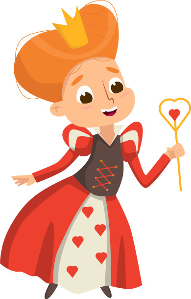 穿着万圣节女王服装的有趣女孩图片下载