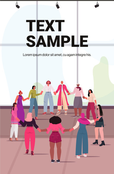 混血女孩手牵着手站在一起图片下载