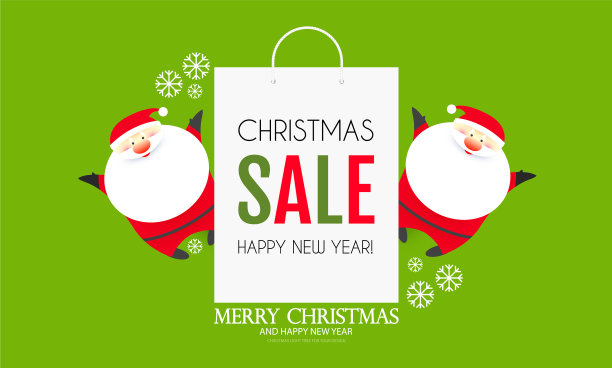 带有可爱的圣诞促销设计模板图片下载