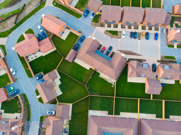 新建住宅区鸟瞰图片下载
