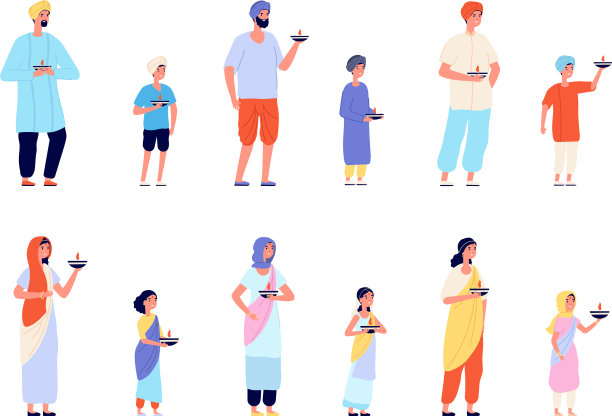 排灯节人物快乐的亚洲人有趣的年轻人图片下载