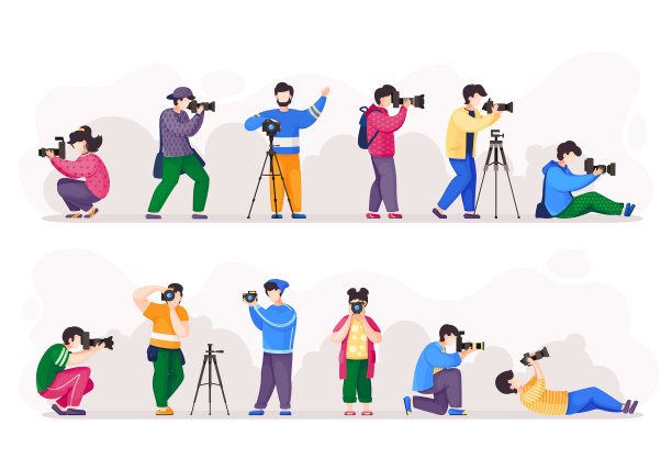 卡通摄影师业余和专业图片下载