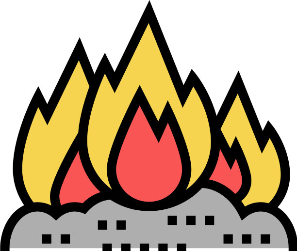 燃烧垃圾颜色图标图片下载