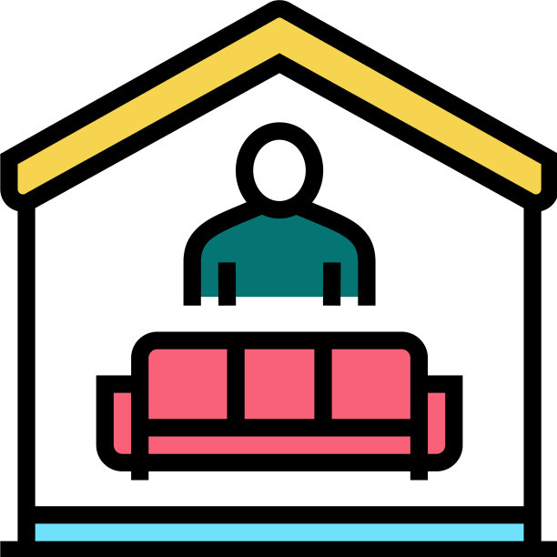 坐在沙发上的颜色图标图片下载