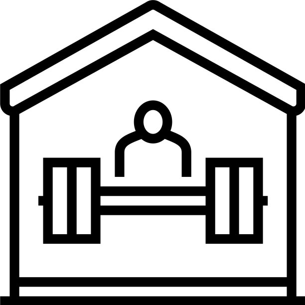 运动锻炼在家线图标图片下载